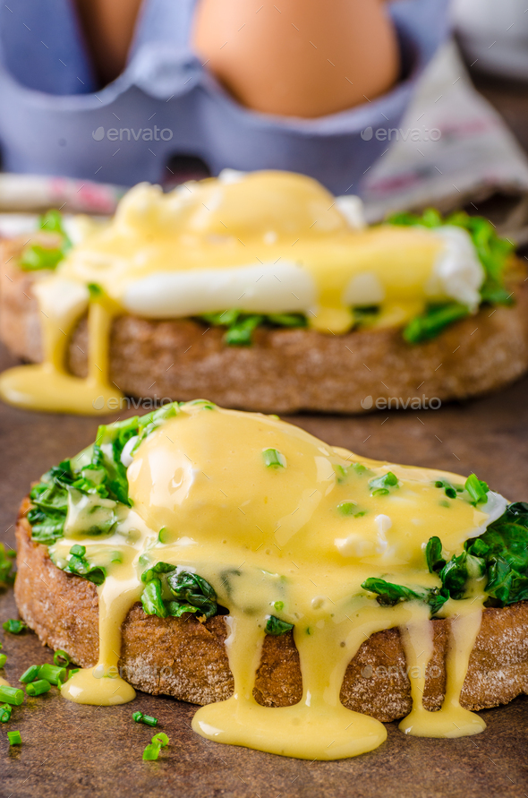Egg benedict with spinach Stock Photo by PeteerS PhotoDune